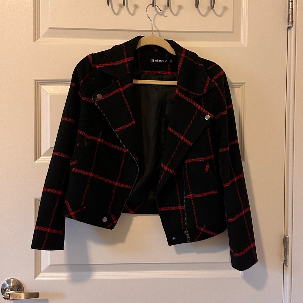 Allegra K Plaid Jacket